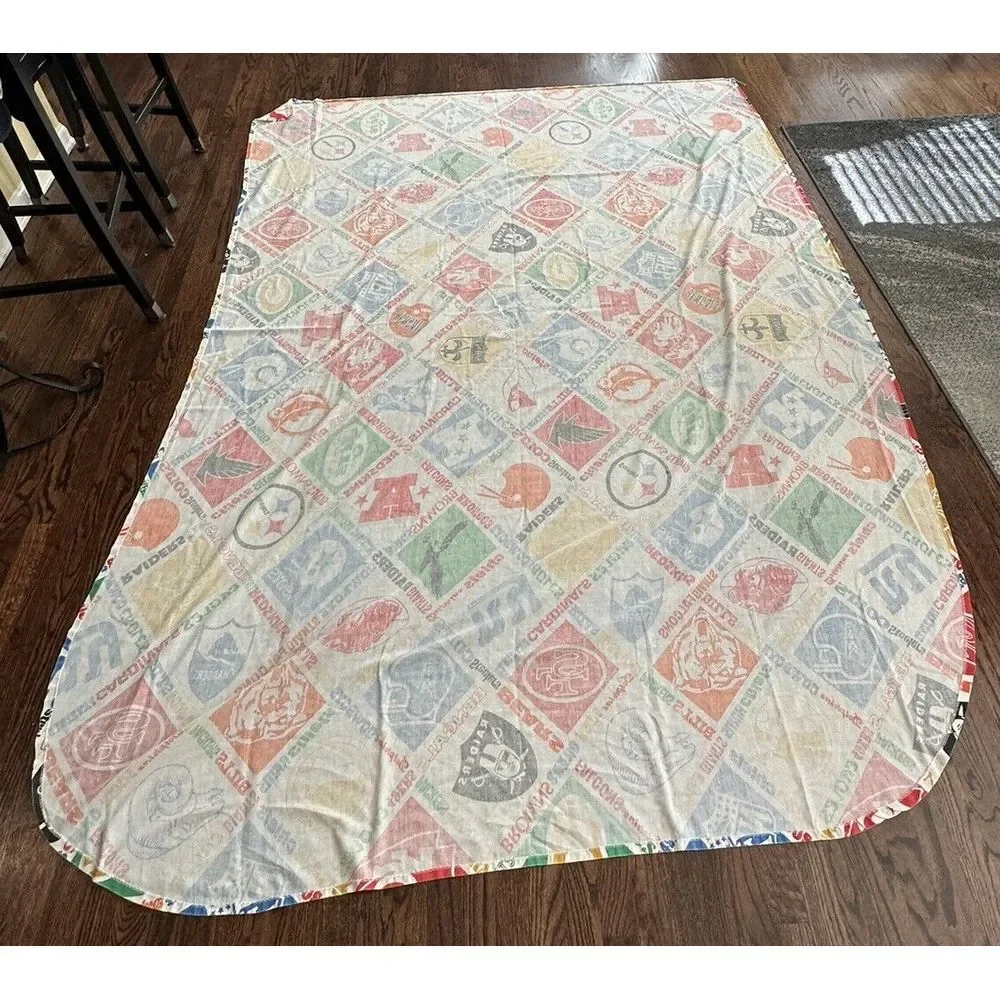 Vintage Sears‎ Roebuck Perma Prest NFL Football Teams Bedspread Full/Dbl